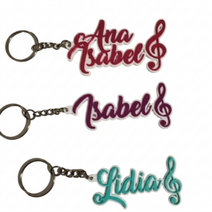 Llavero con nombre y clave de sol