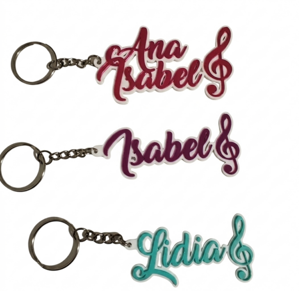 Llavero con nombre y clave de sol
