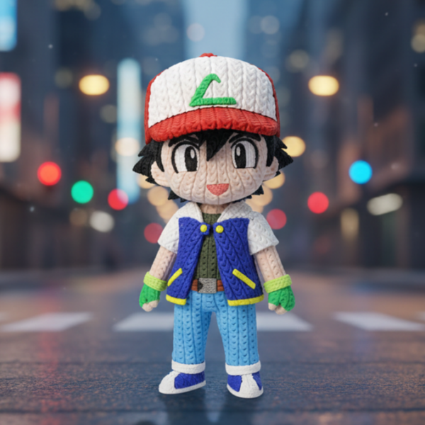 Ash Ketchum (liso o crochet)