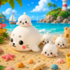 Foca blanca con crías (liso o crochet)