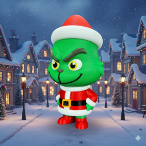 Grinch Papá Noel (liso o crochet)