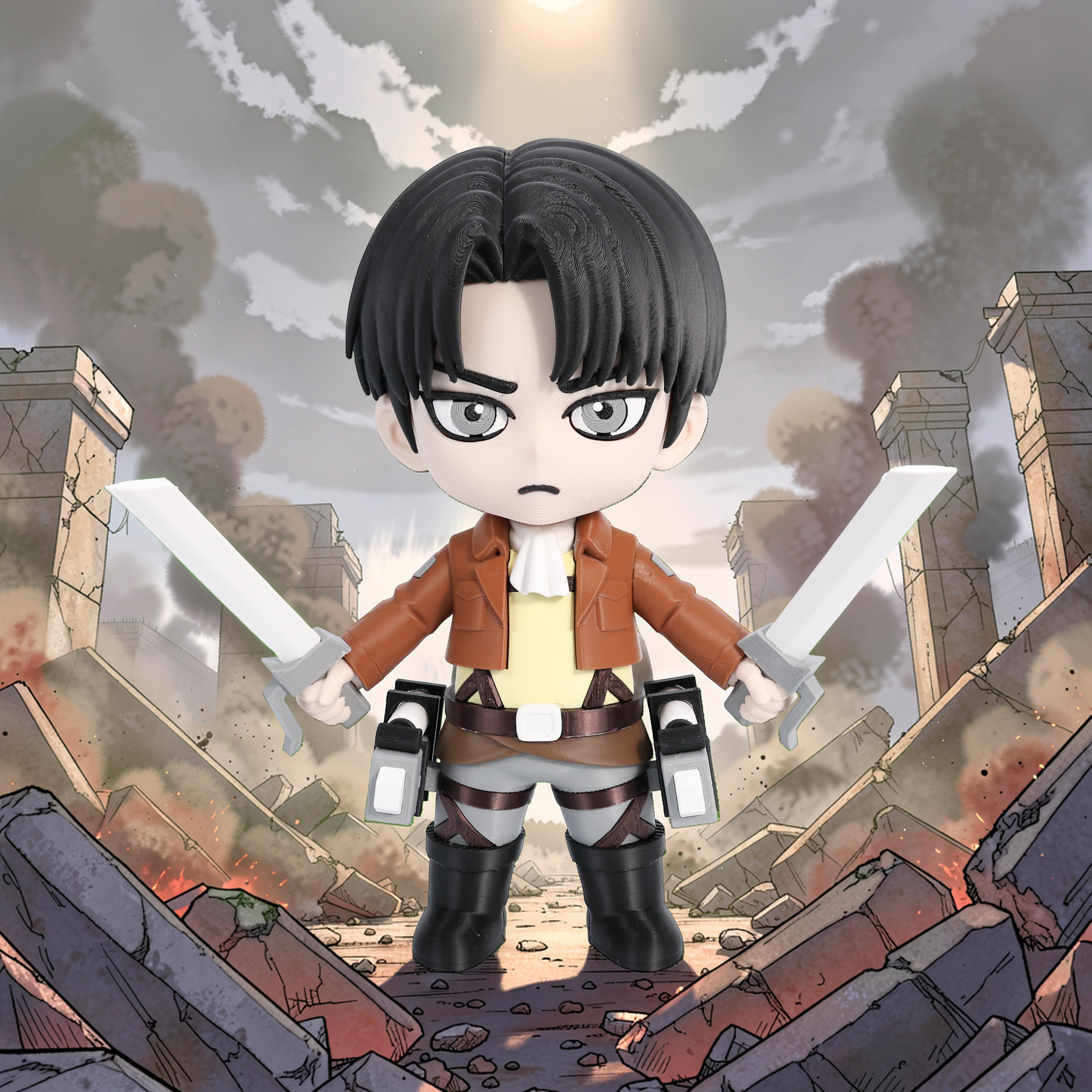 levi-1 Levi Ackerman (liso o crochet)