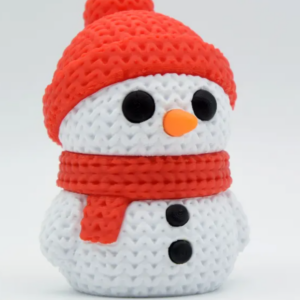 Muñeco de nieve con gorro rojo