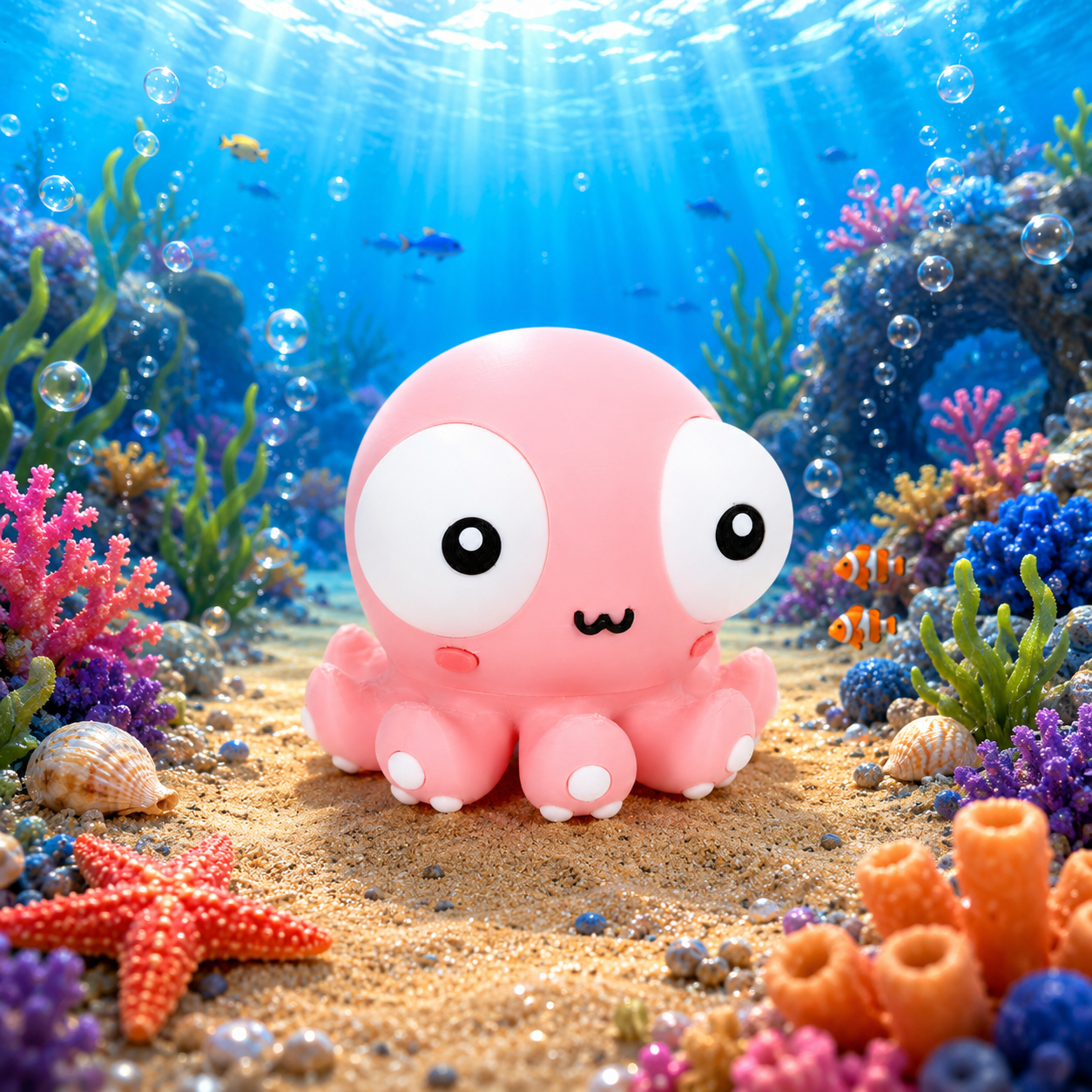 Pulpo ojos saltones (liso o crochet)