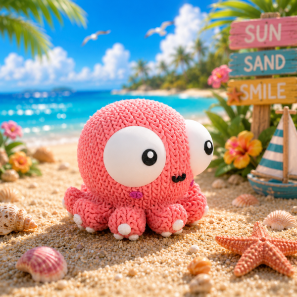 Pulpo ojos saltones (liso o crochet)