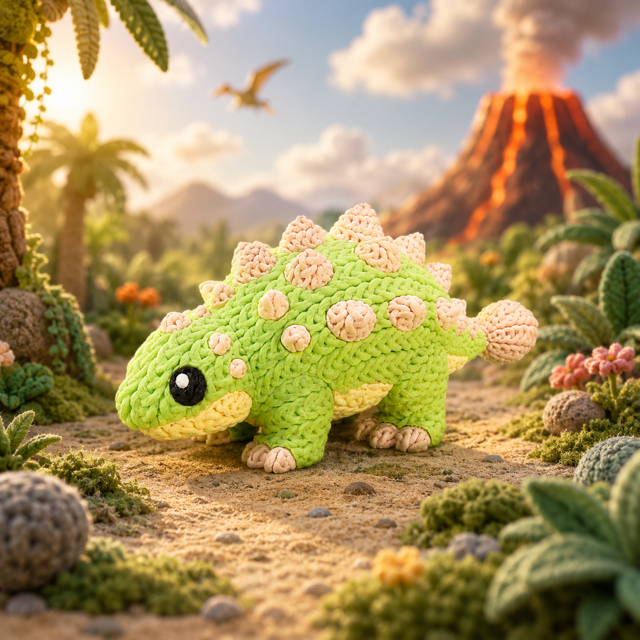Anquilosaurio Bebé (liso o crochet)