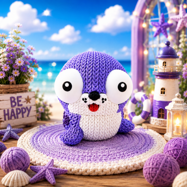 Foca lila (liso o crochet)