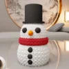 Muñeco de nieve efecto crochet