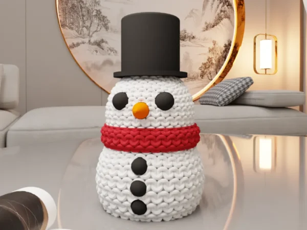 Muñeco de nieve efecto crochet
