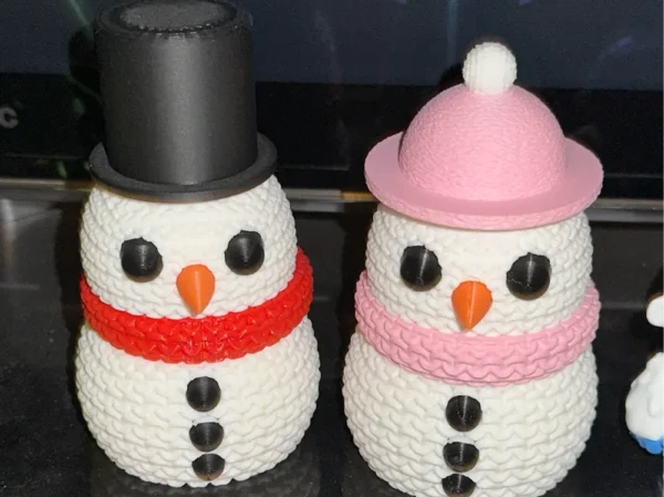 Muñeco de nieve efecto crochet